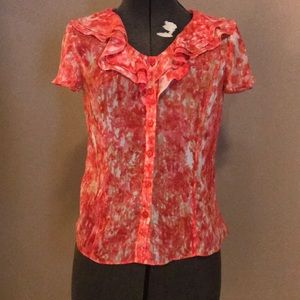 Coral floral top